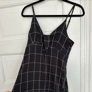 LIRA - plaid black cotton mini dress - Sz M